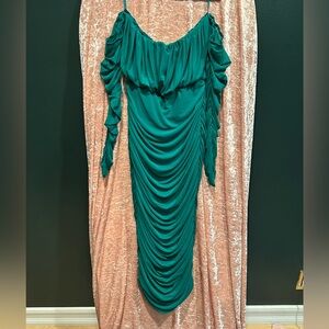 Emerald Green Off-Shoulder Dress